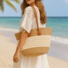 Bolso OLIVIA Caqui + Sombrero modelo playa