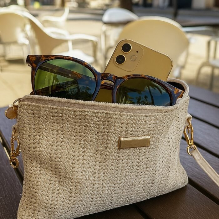 Bolso TINNY Rafia Pequeño Blanco cosas Bolso TINNY Rafia Pequeño Blanco cosas