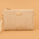 Bolso TINNY Rafia Pequeño Natural fondo naranja