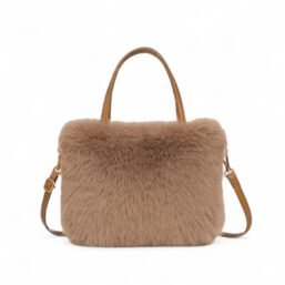 Bolso-Wisi-Marron-Felpa-Frente-blanco