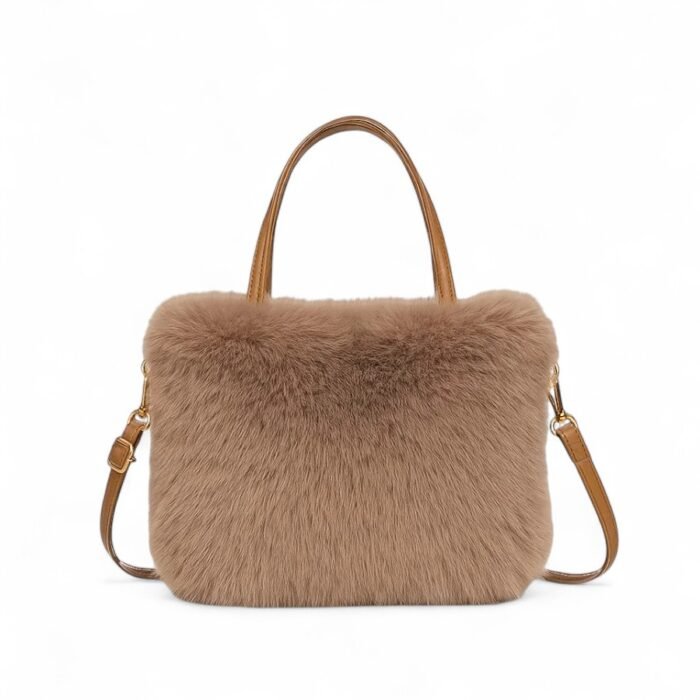 Bolso-Wisi-Marron-Felpa-Frente-blanco Bolso-Wisi-Marron-Felpa-Frente-blanco